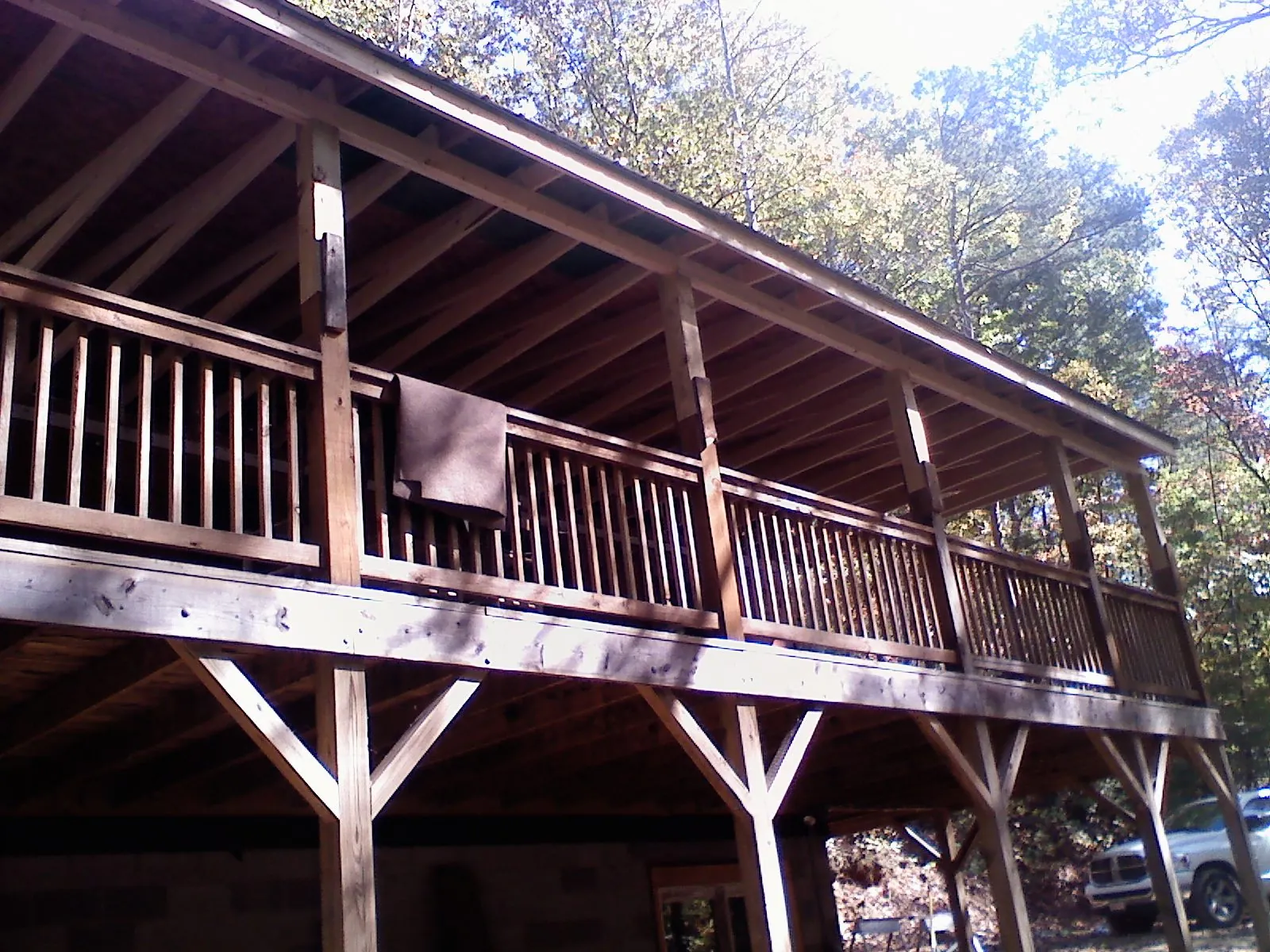 Timber framing under a new elevated porch and deck — Roof Leak Repair in Hazel Park by Roofing Brothers